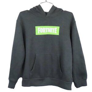 Fortnite Pullover Hoodie Youth Size 14/16 Video Game Gamer Dark Gray Lime Green
